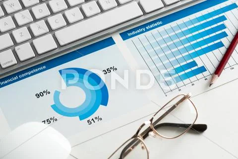 Preparing average sales report Stock Photos