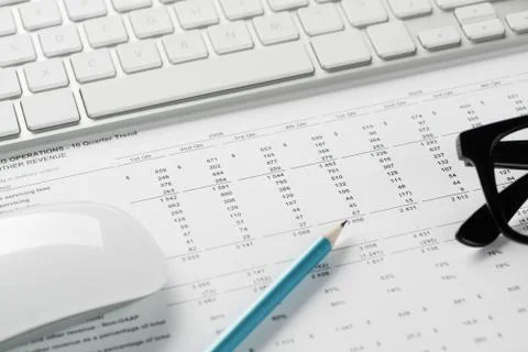 Preparing average sales report Stock Photos