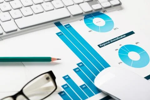 Preparing average sales report Stock Photos