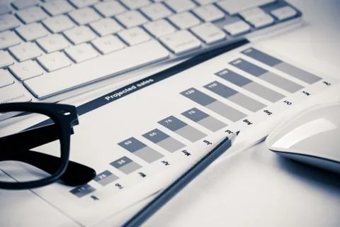 Preparing average sales report Stock Photos