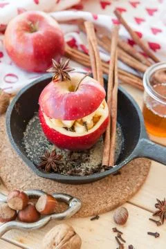 Preparing backed apples Stock Photos