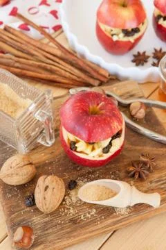 Preparing backed apples Stock Photos