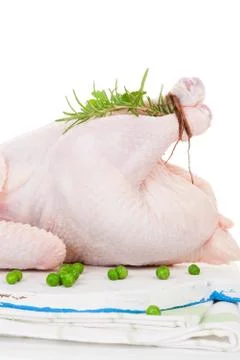 Preparing baked chicken. Stock Photos