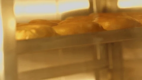 Preparing &amp; Baking Delicious New York Style Bagels In A Cafe Bakery Deli Stock Footage 123674133