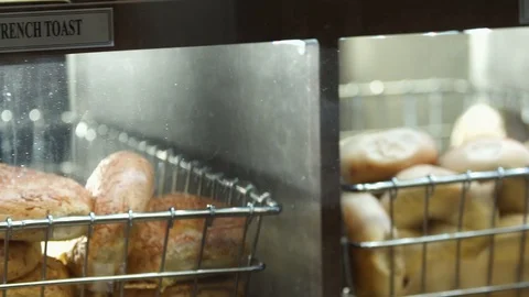 Preparing &amp; Baking Delicious New York Style Bagels In A Cafe Bakery Deli Stock Footage 123675132