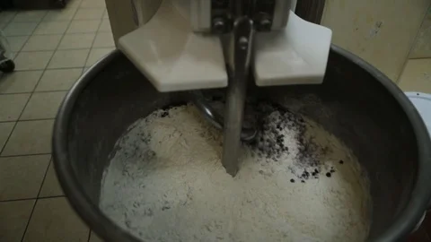 Preparing &amp; Baking Delicious New York Style Bagels In A Cafe Bakery Deli Stock Footage 123878425