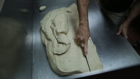 Preparing &amp; Baking Delicious New York Style Bagels In A Cafe Bakery Deli Stock Footage 123878457