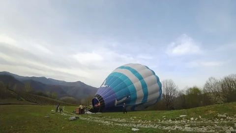 Preparing a balloon for flight Video stock 107626678