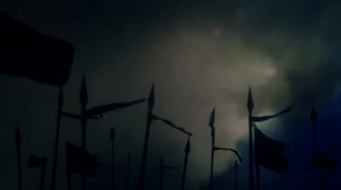 Preparing to Battle on a stormy day Stock Footage 46556790