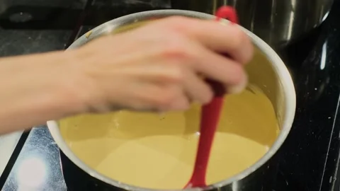 Preparing bechamel sauce. Stock Footage 317435747