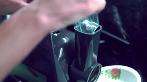 Preparing beet salad using a meat grinder Stock Footage 331747447