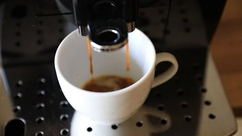 Preparing black coffee with coffee machine. Stock Footage 115074149