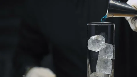 Preparing of Blue Lagoon Cocktail Stock Footage 131290394