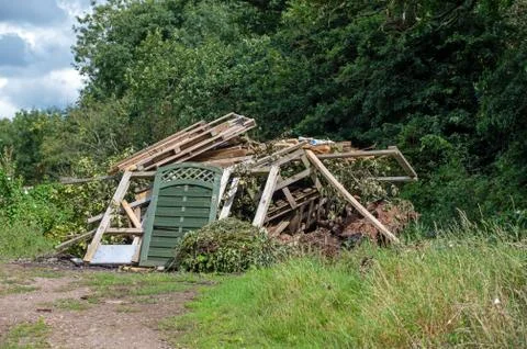 Preparing for a Bonfire Foto stock