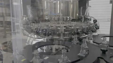 Preparing bottles for bottling drinks. Stock Footage 163207919