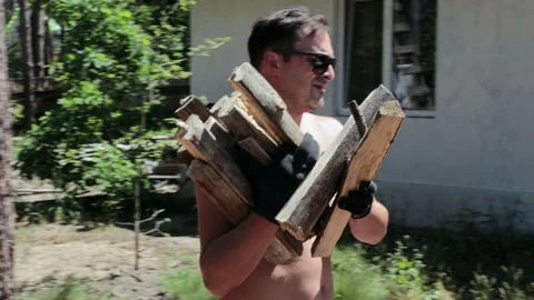 Preparing the brazier for a fire. Stock-Footage 90341990
