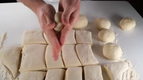 Preparing bread dough Stock Footage 219399089