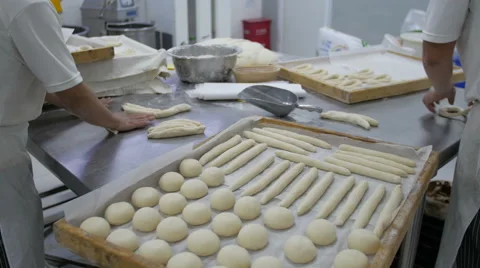 Preparing Bread Products Stock Footage 51332107