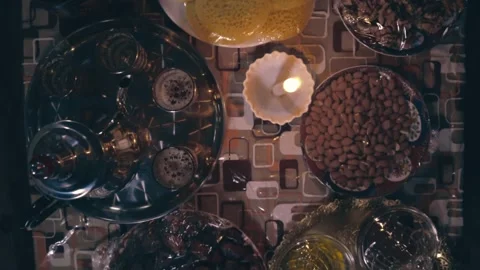 Preparing breakfast for Eid al-Fitr, moroccan food Stock Footage 303966456