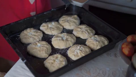 Preparing bun dough for baking Stock Footage 129515737