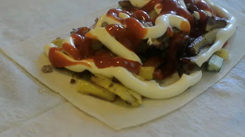 Preparing a Burrito Stock Footage 64999214