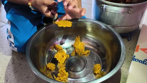 Preparing cake ingredients from pumpkin Stock Footage 329492491