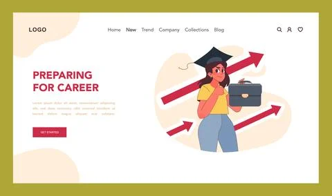 Preparing for career concept. Flat vector illustration. 스톡 일러스트