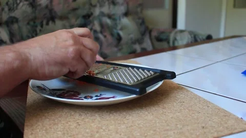 Preparing a carrot for cooking Video stock 317236121