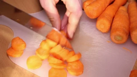 Preparing carrot for lunch Stock Footage 71295790
