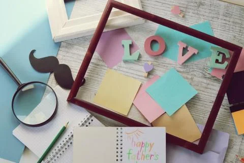 Preparing for the celebration of father's day, the composition Stock Photos