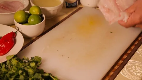 Preparing a ceviche Stock Footage 103031018