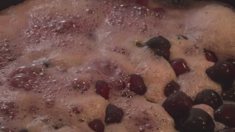 Preparing cherry compote Stock Footage 144960220
