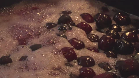 Preparing cherry compote Video stock 144960289