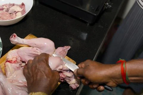Preparing Chicken for Cooking Stock Photos