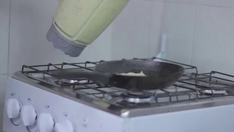 Preparing chickpeas fried omelet Stock Footage 79537273