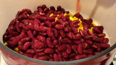 Preparing Chili with Beans Stock Footage 122648218
