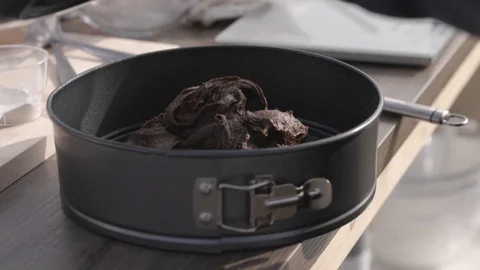 Preparing chololate cake Stock Footage 93730995
