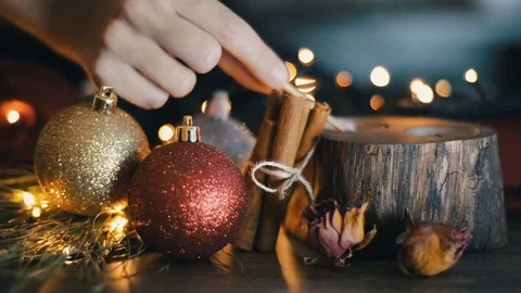 Preparing Christmas Decorations Stock Footage 83214748