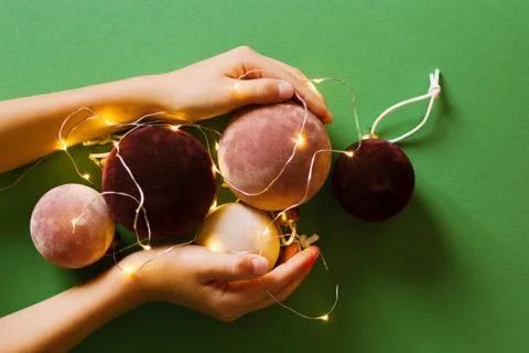 Preparing for Christmas decorations Stock Photos