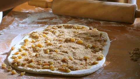 Preparing Cinnamon Rolls Stock Footage 116566957