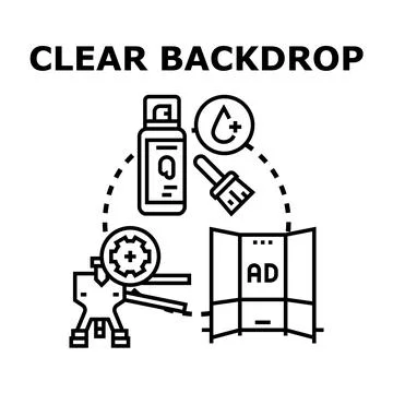 Preparing a clear display backdrop for advertising イラスト素材