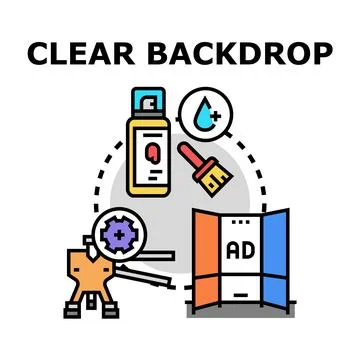 Preparing a clear display backdrop for advertising イラスト素材
