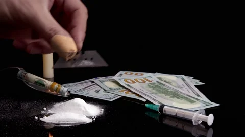 Preparing Cocaine Lines Stock Footage 167610590