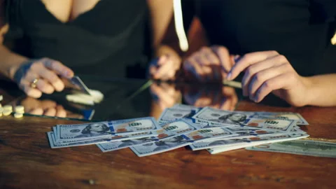 Preparing cocaine for snorting. Drug addiction. Stock Footage 87127105