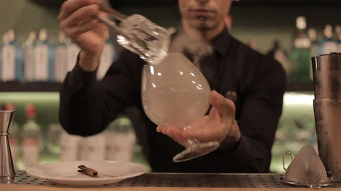 Preparing Cocktail With Smoke Stock Footage 129781022