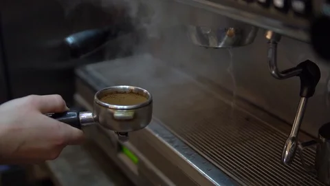 Preparing the coffee machine for boiling 스톡 동영상 86065440