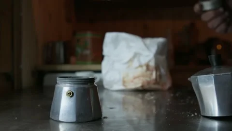 Preparing coffee with a moka pot Stock Footage 314858666