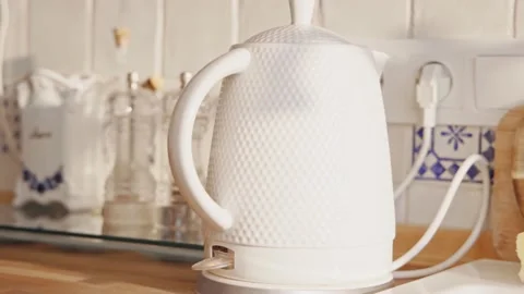 Preparing Coffee Tea Morning Kitchen Countertop Relaxed Perfect Morning at Home Video stock 195288969