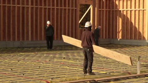 Preparing  concrete forms Stock Footage 21558885