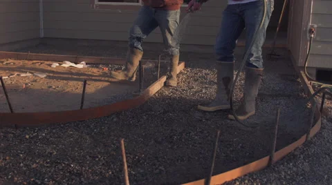 Preparing concrete pour Stock Footage 55179561